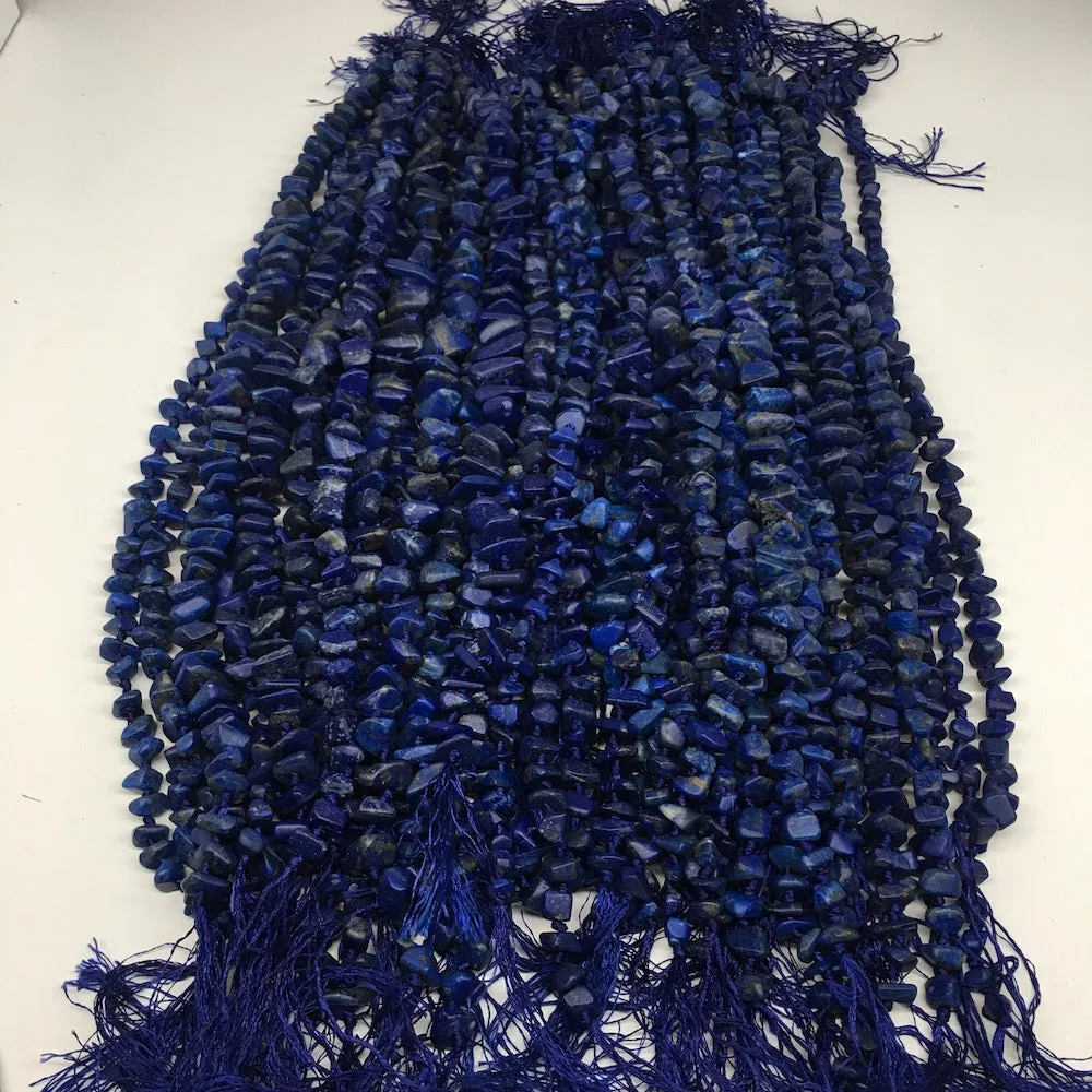 1 st, Half Polished Natural Lapis Lazuli Chunk Chips Free Form Beads,Afghanistan