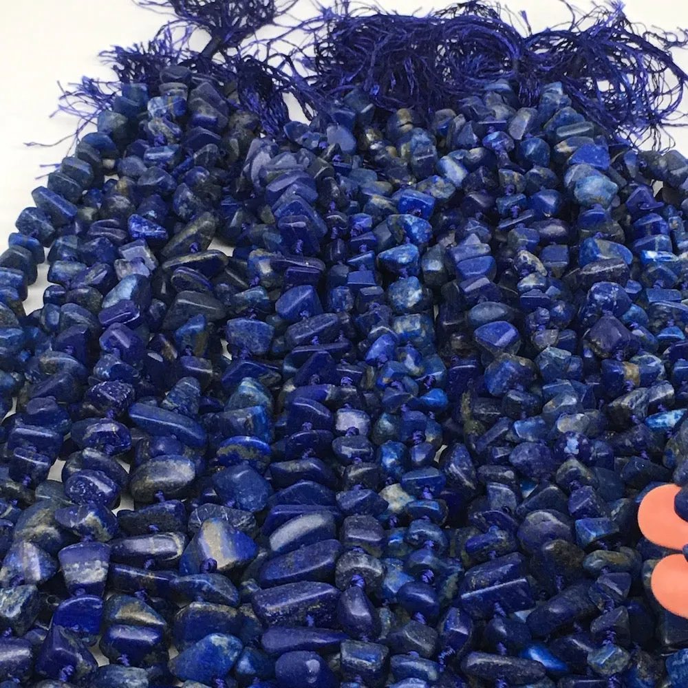 1 st, Half Polished Natural Lapis Lazuli Chunk Chips Free Form Beads,Afghanistan