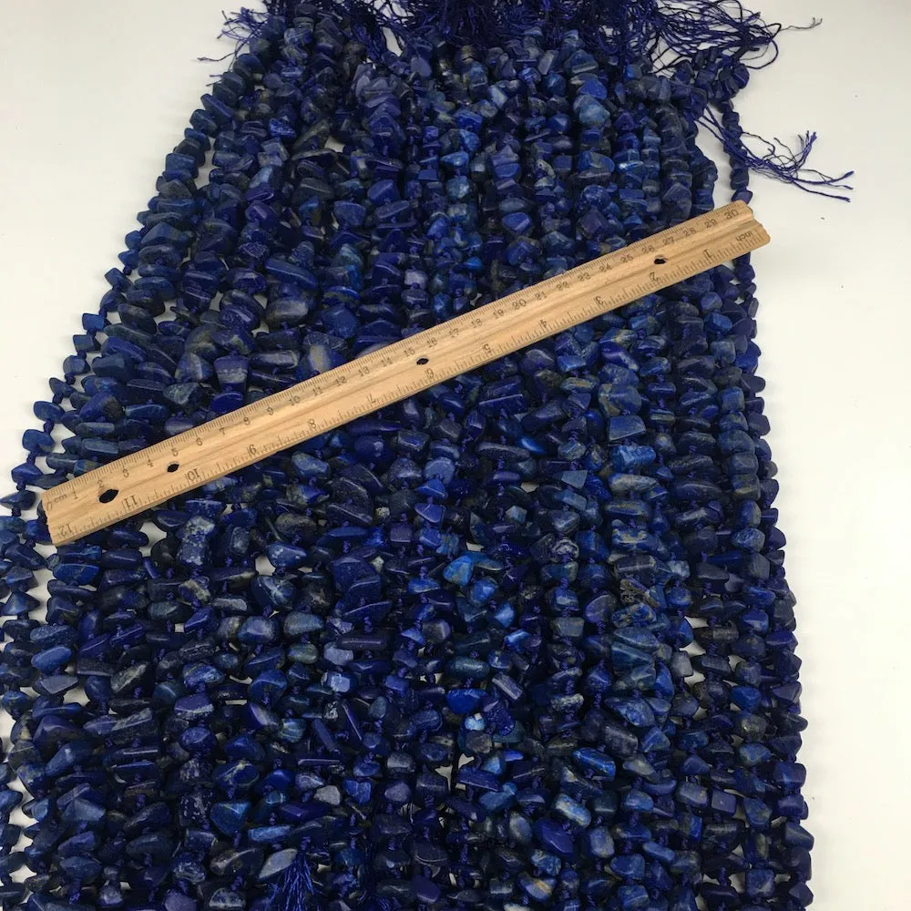 1 st, Half Polished Natural Lapis Lazuli Chunk Chips Free Form Beads,Afghanistan