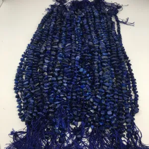 1 st, Half Polished Natural Lapis Lazuli Chunk Chips Free Form Beads,Afghanistan