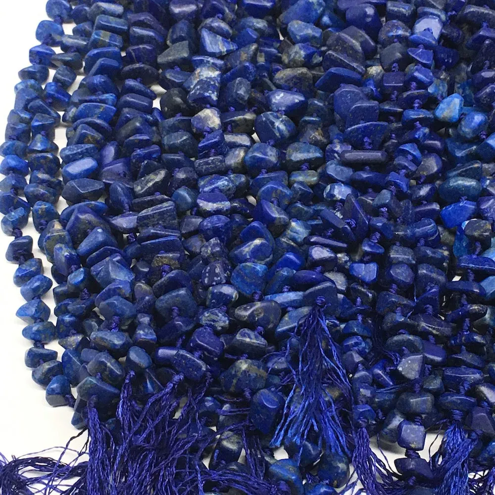 1 st, Half Polished Natural Lapis Lazuli Chunk Chips Free Form Beads,Afghanistan