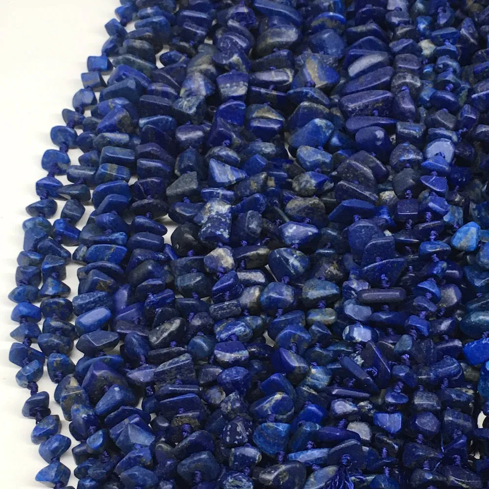 1 st, Half Polished Natural Lapis Lazuli Chunk Chips Free Form Beads,Afghanistan