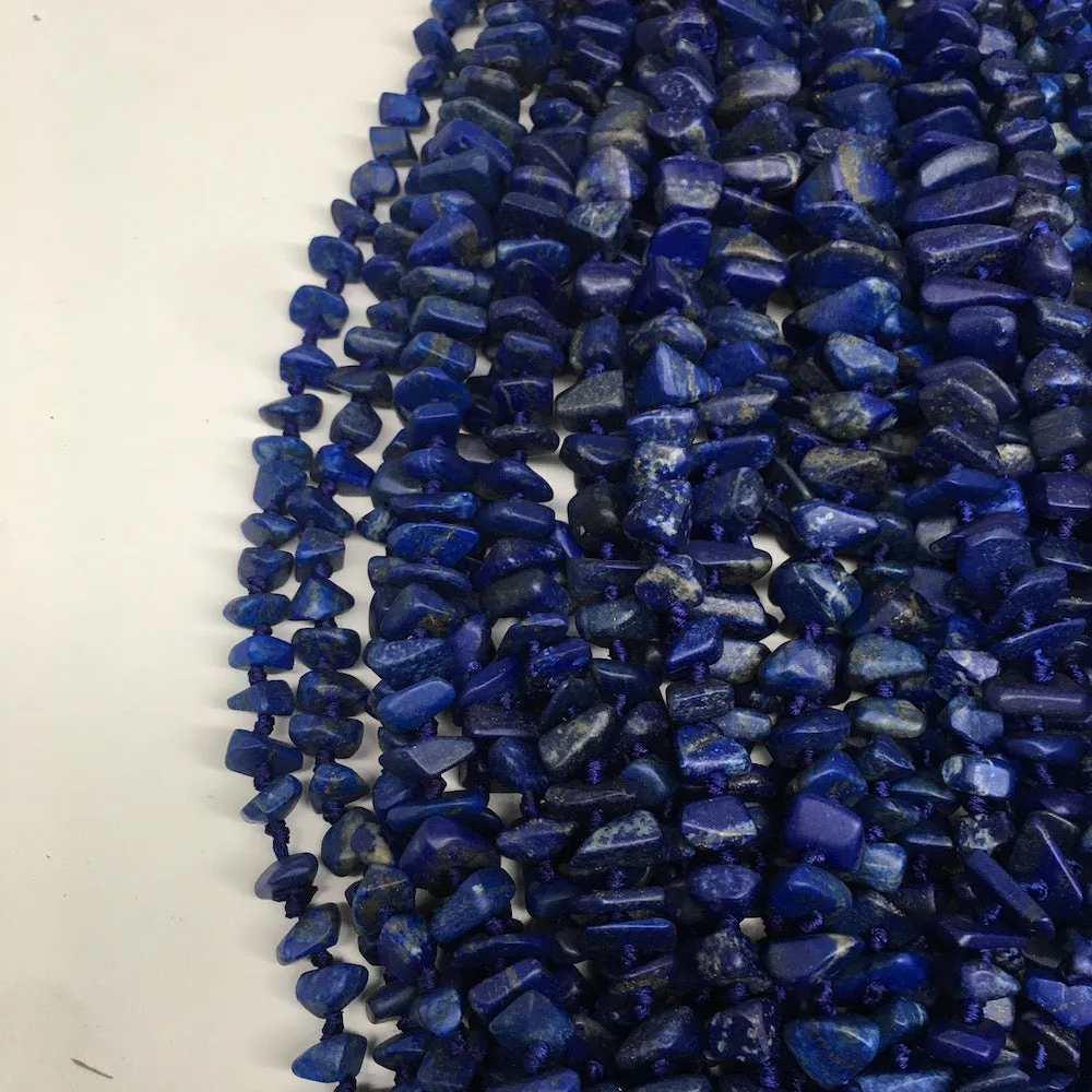 1 st, Half Polished Natural Lapis Lazuli Chunk Chips Free Form Beads,Afghanistan
