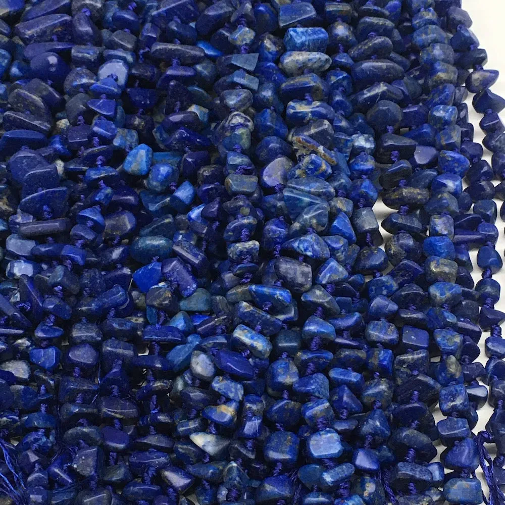 1 st, Half Polished Natural Lapis Lazuli Chunk Chips Free Form Beads,Afghanistan