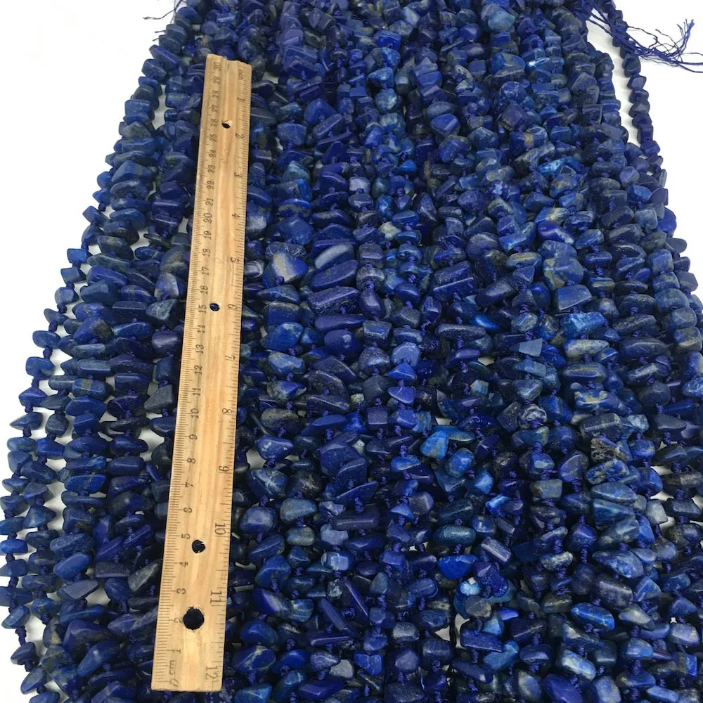 1 st, Half Polished Natural Lapis Lazuli Chunk Chips Free Form Beads,Afghanistan