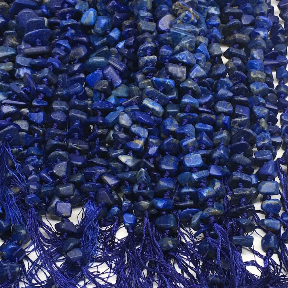 1 st, Half Polished Natural Lapis Lazuli Chunk Chips Free Form Beads,Afghanistan