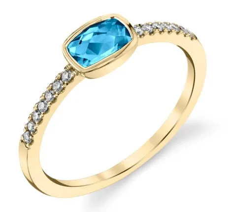 14K Blue Topaz Ring