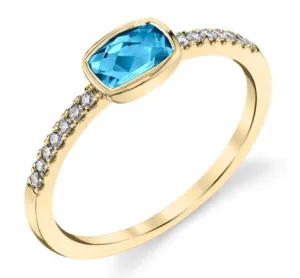 14K Blue Topaz Ring