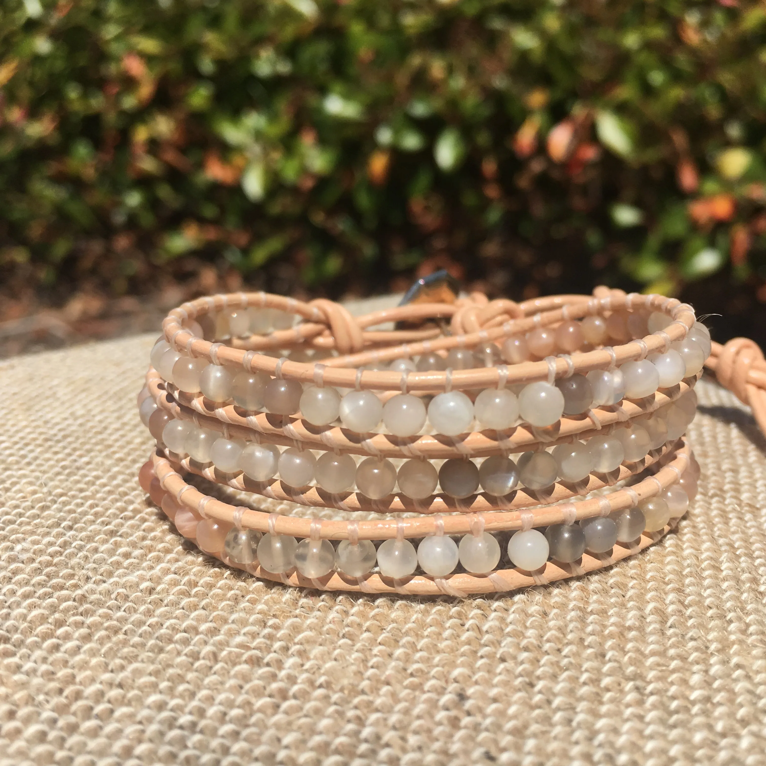 3-Wrap Bracelet - Mixed Moonstone