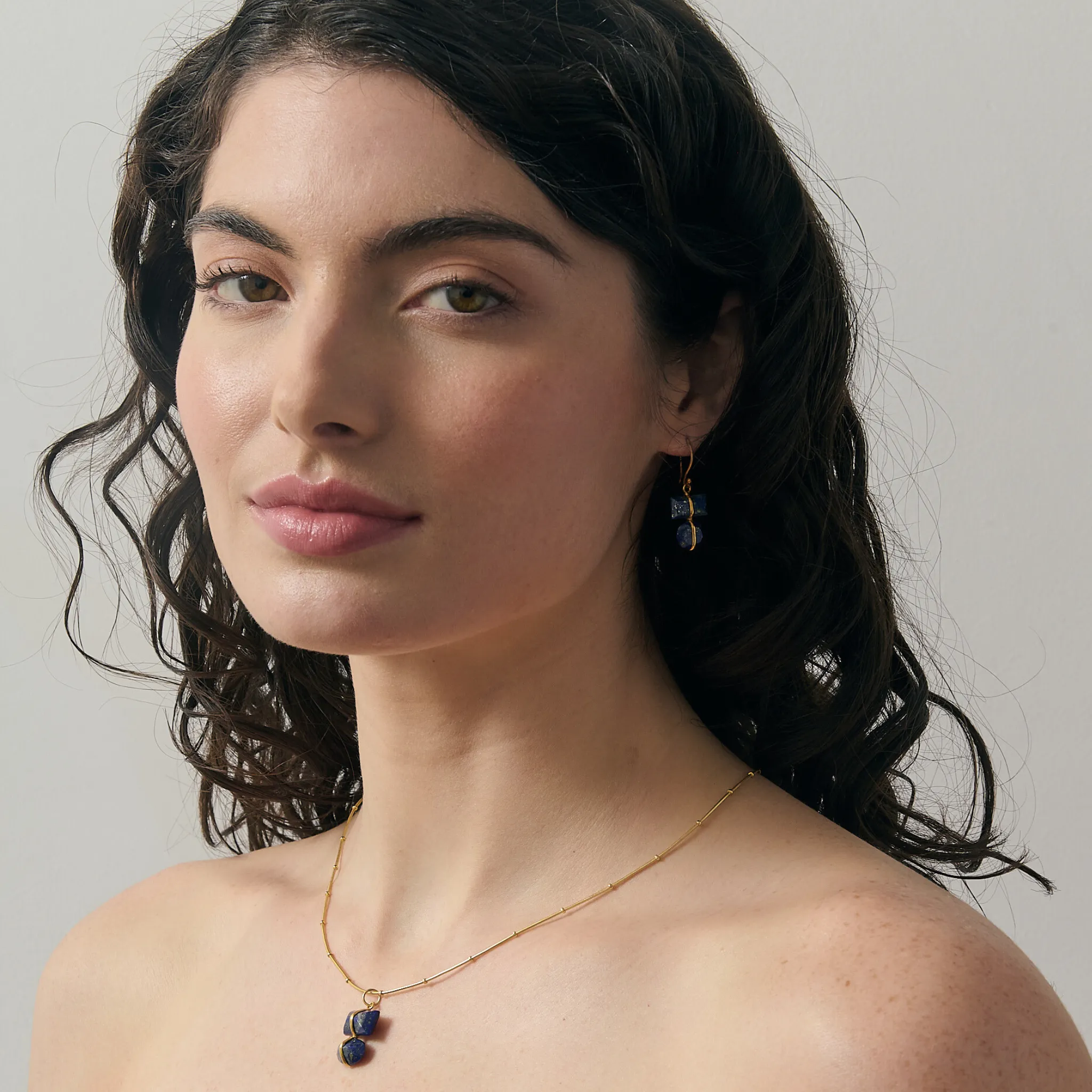 7th Wedding Anniversary Blue Lapis Lazuli Parcel Earrings