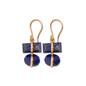 7th Wedding Anniversary Blue Lapis Lazuli Parcel Earrings