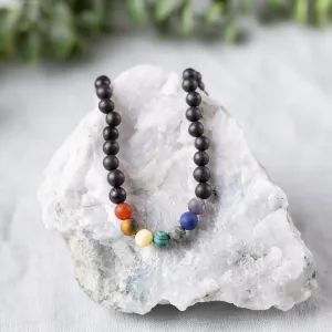Adults | Rainbow Chakra   Raw Cherry Amber Necklace