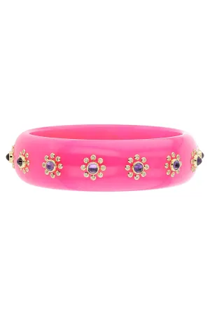 Amethyst Topaz Pink Bakelite Bangle
