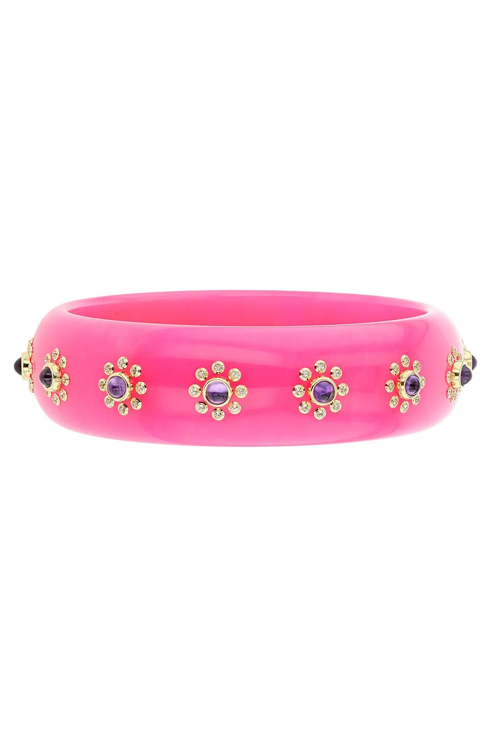 Amethyst Topaz Pink Bakelite Bangle