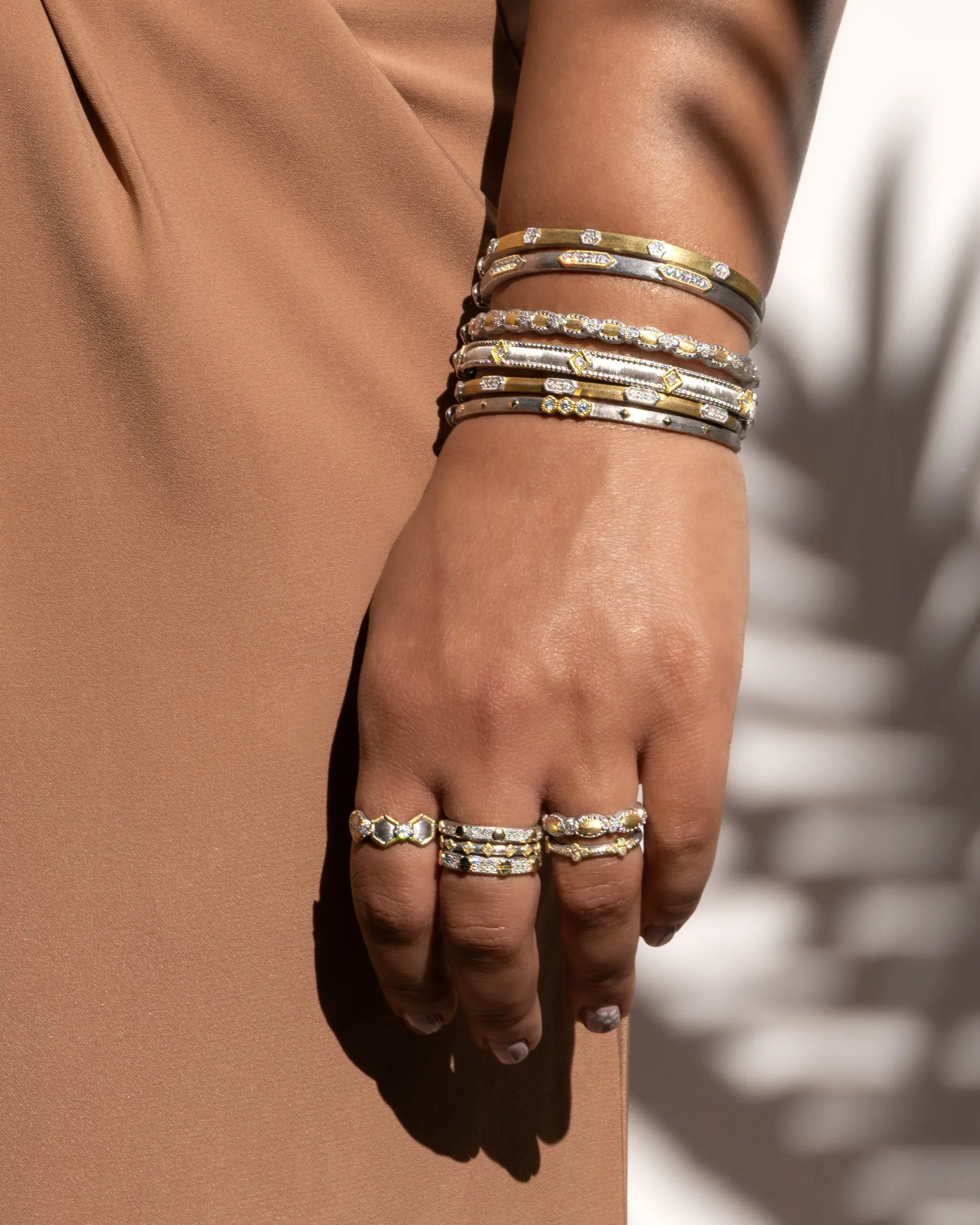 Beaded Sterling Silver Kite Cuff