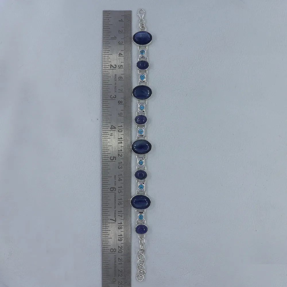 Blue Kyanite Sterling Silver Bracelet
