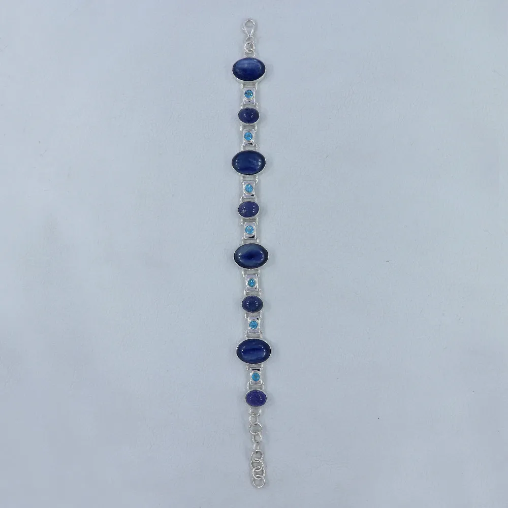 Blue Kyanite Sterling Silver Bracelet
