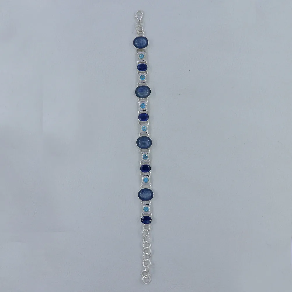 Blue Kyanite Sterling Silver Bracelet