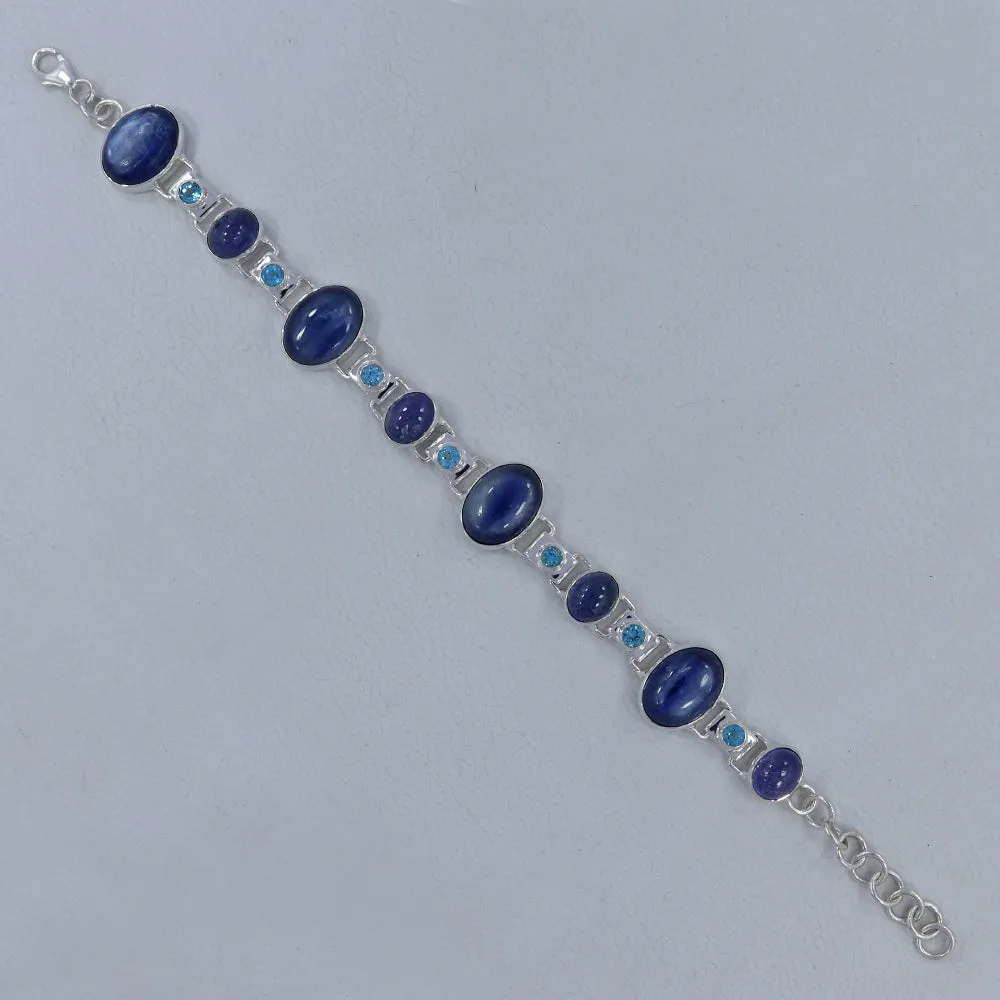 Blue Kyanite Sterling Silver Bracelet