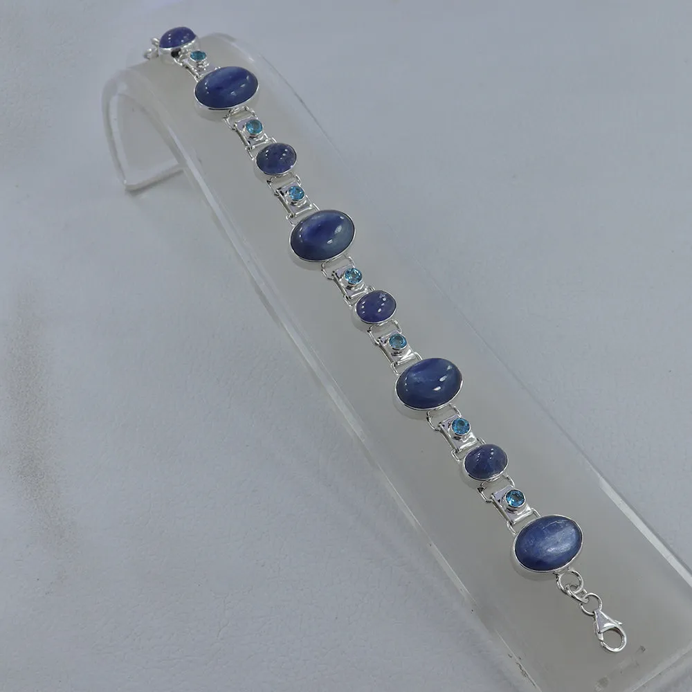 Blue Kyanite Sterling Silver Bracelet