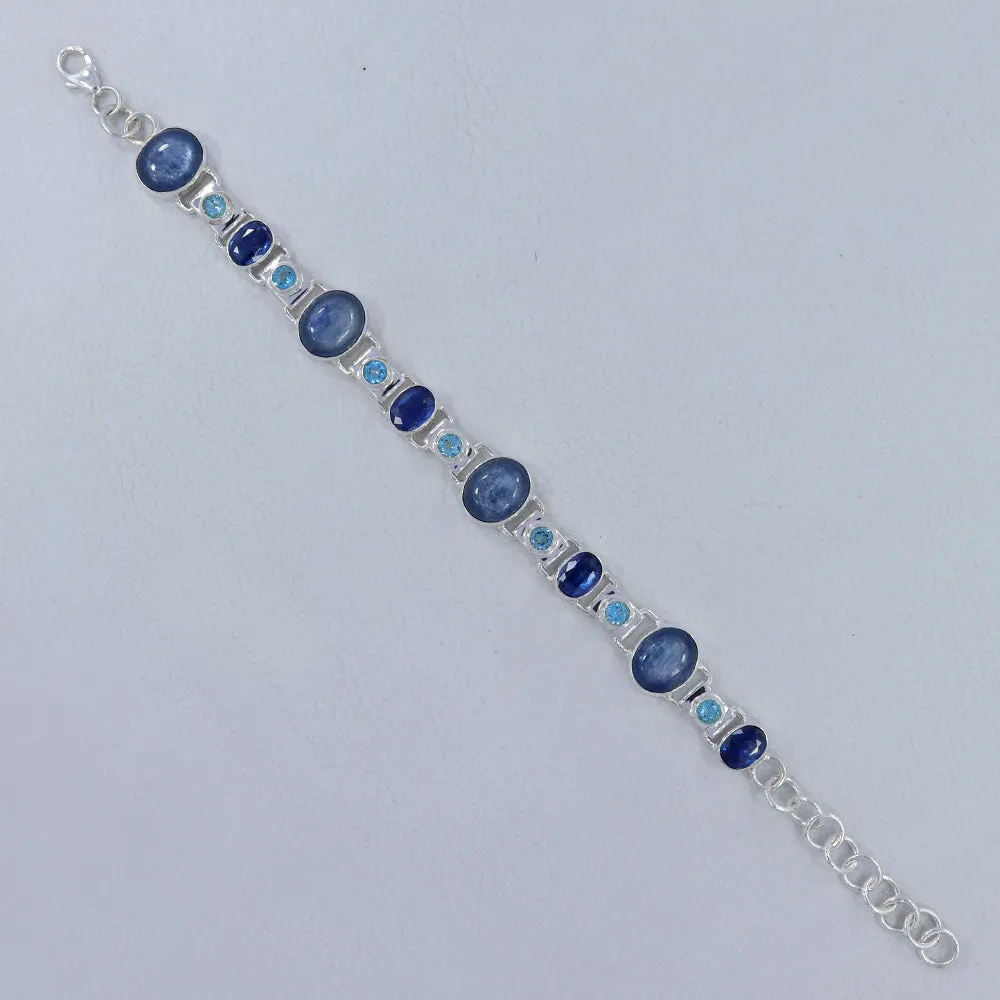 Blue Kyanite Sterling Silver Bracelet