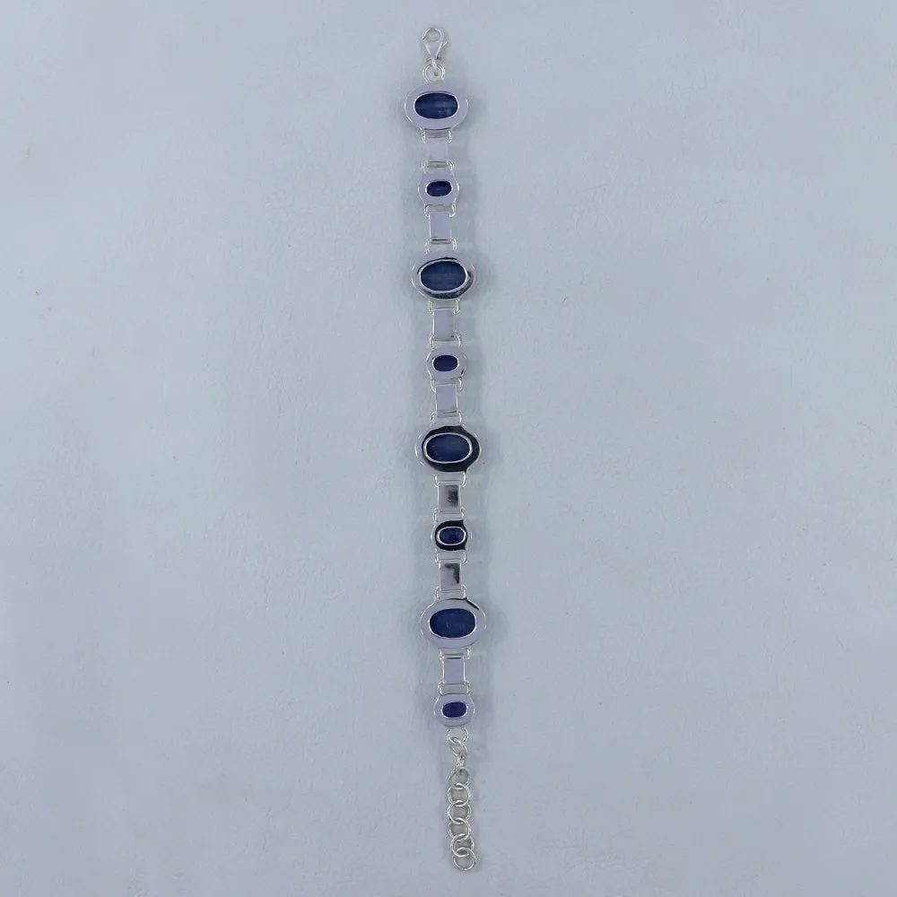 Blue Kyanite Sterling Silver Bracelet