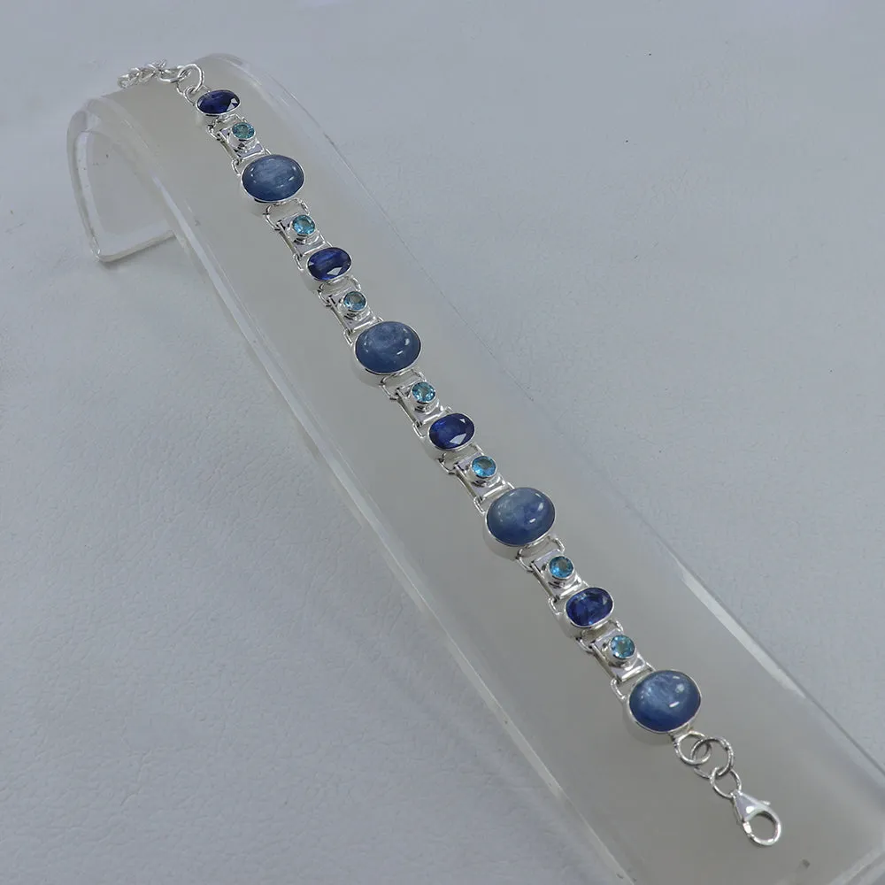 Blue Kyanite Sterling Silver Bracelet