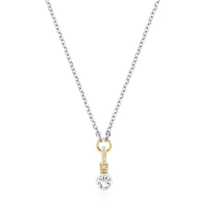 Brilliant Cut Charm on Carrier Chain