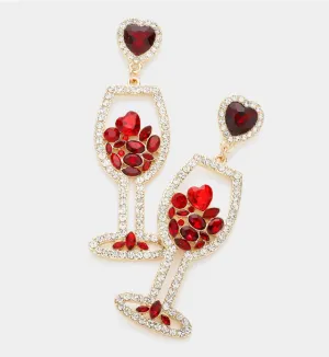 Champagne and Hearts Earrings
