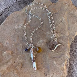 Chrysoprase stick pendant necklace