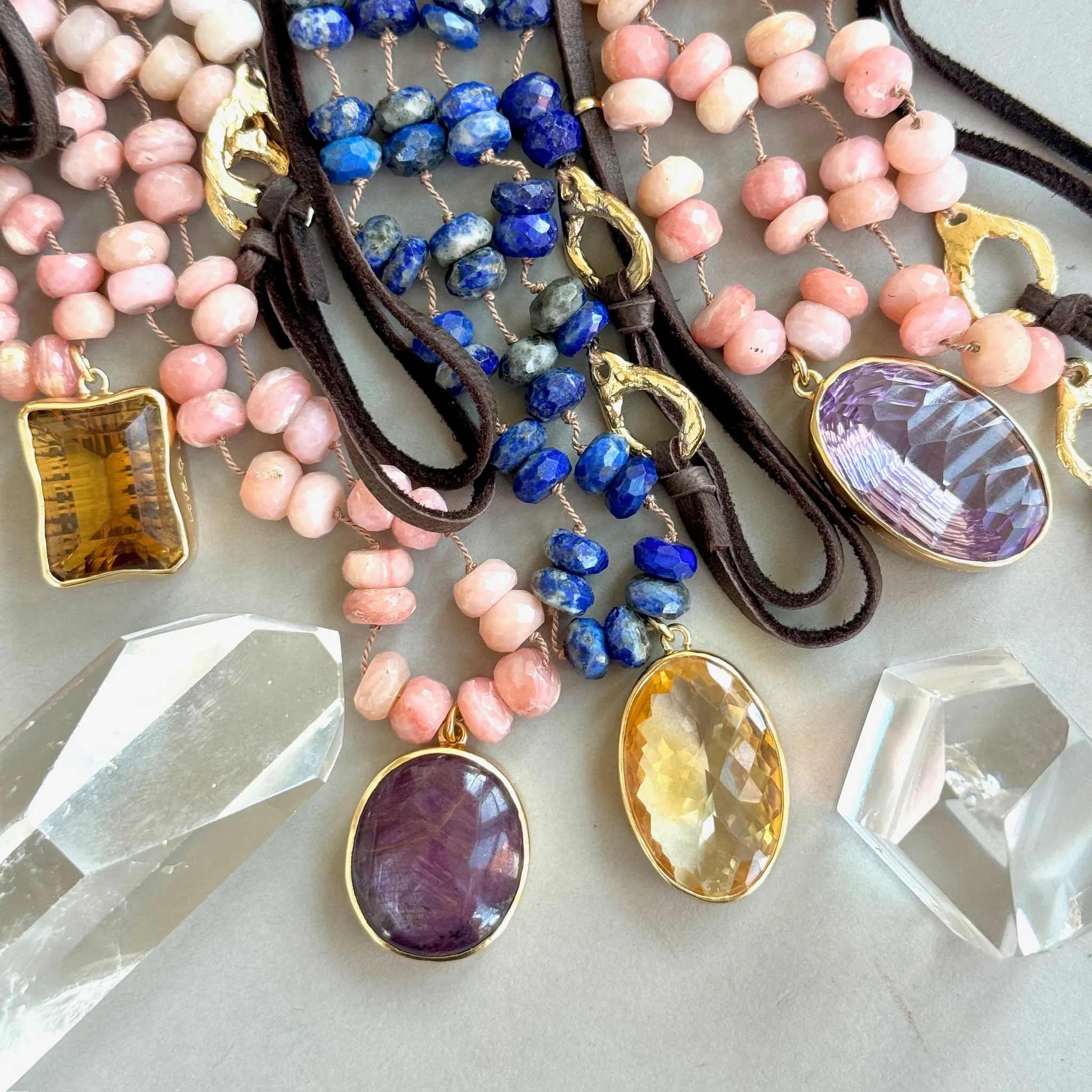Citrine and Pink Opal Love & Light Necklace
