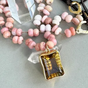 Citrine and Pink Opal Love & Light Necklace