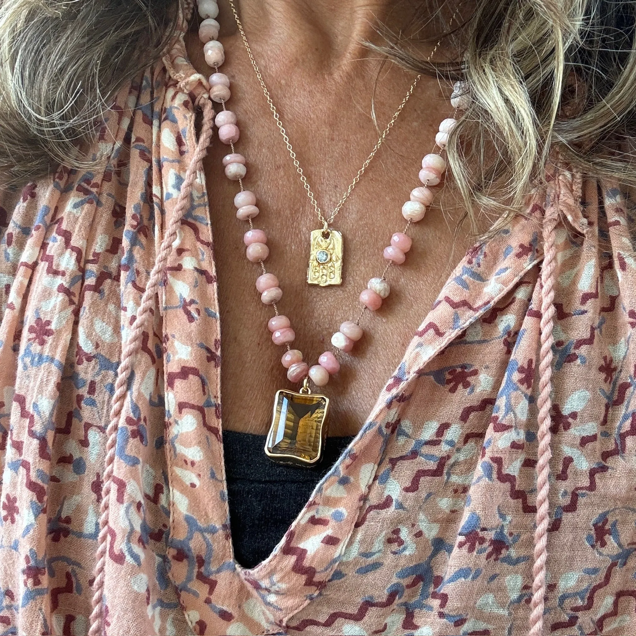 Citrine and Pink Opal Love & Light Necklace
