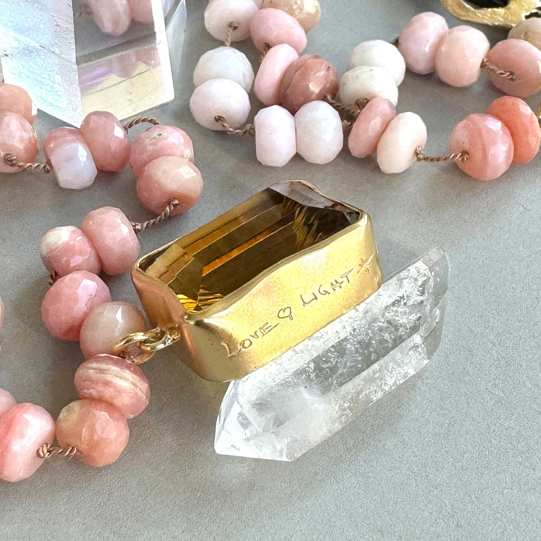 Citrine and Pink Opal Love & Light Necklace