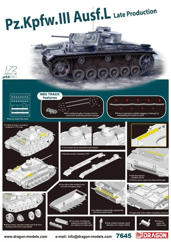 Dragon Military 1/72 PzKpfw III Ausf L Late Production Tank Kit