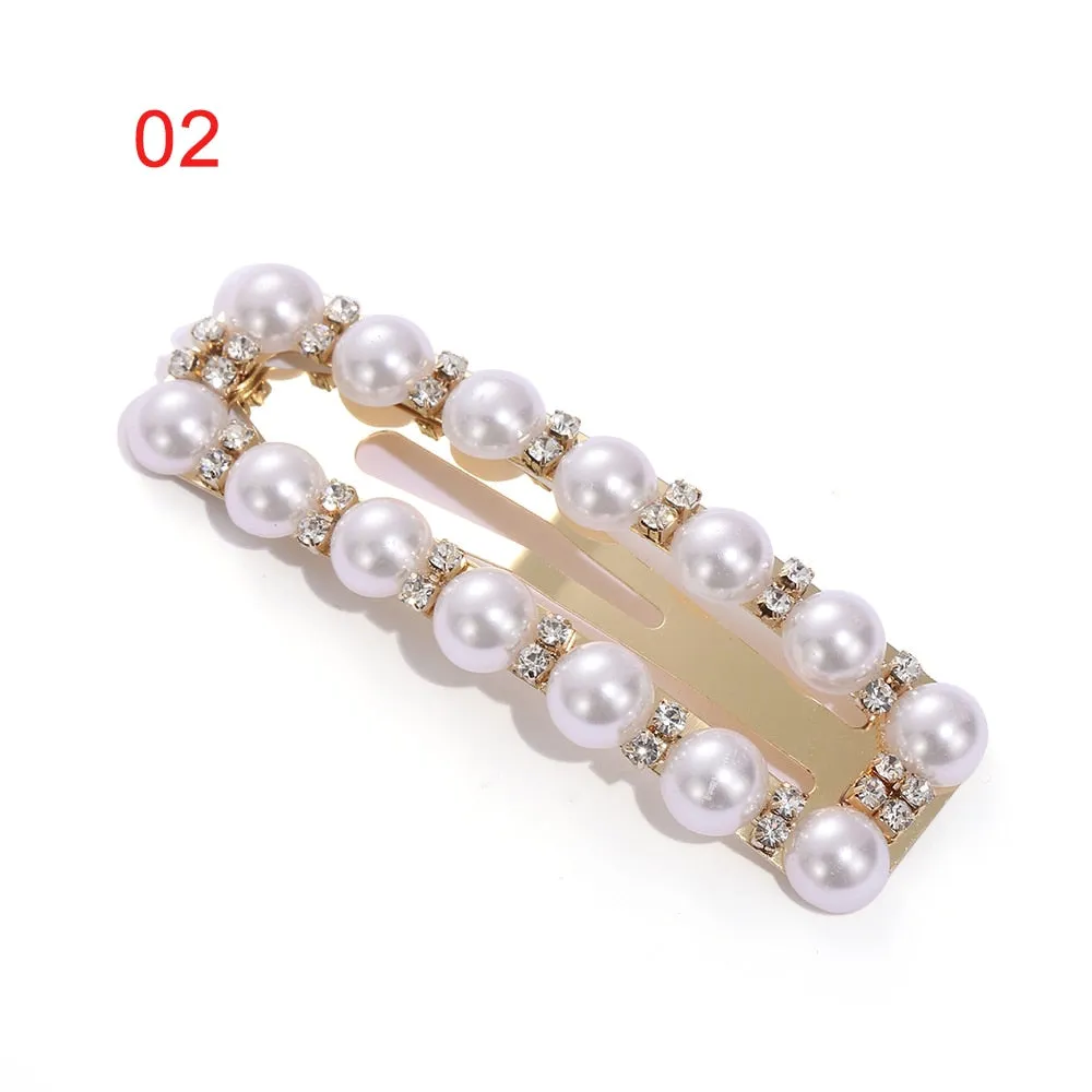 Fashion Pearl Hair Clip for Women Elegant Korean Design Snap Barrette Stick Hairpin Hair Styling Accessories