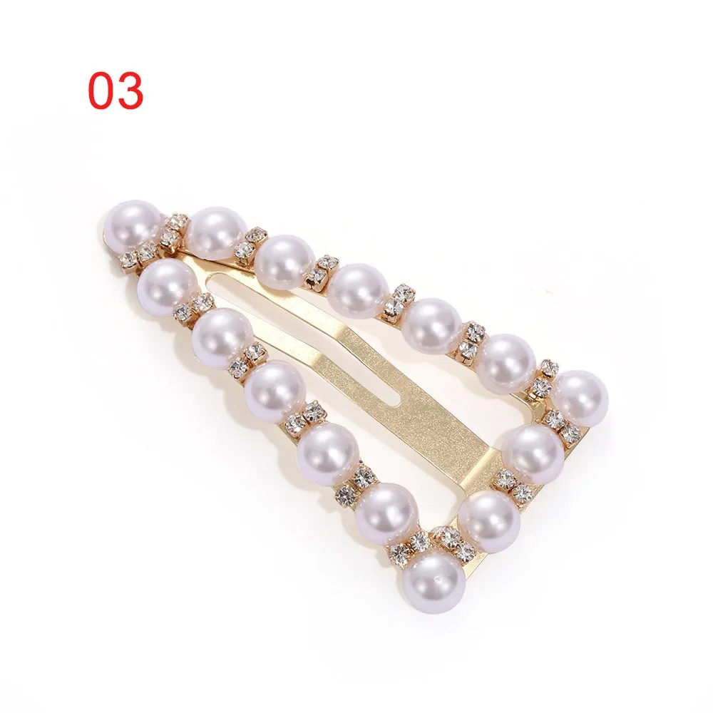Fashion Pearl Hair Clip for Women Elegant Korean Design Snap Barrette Stick Hairpin Hair Styling Accessories