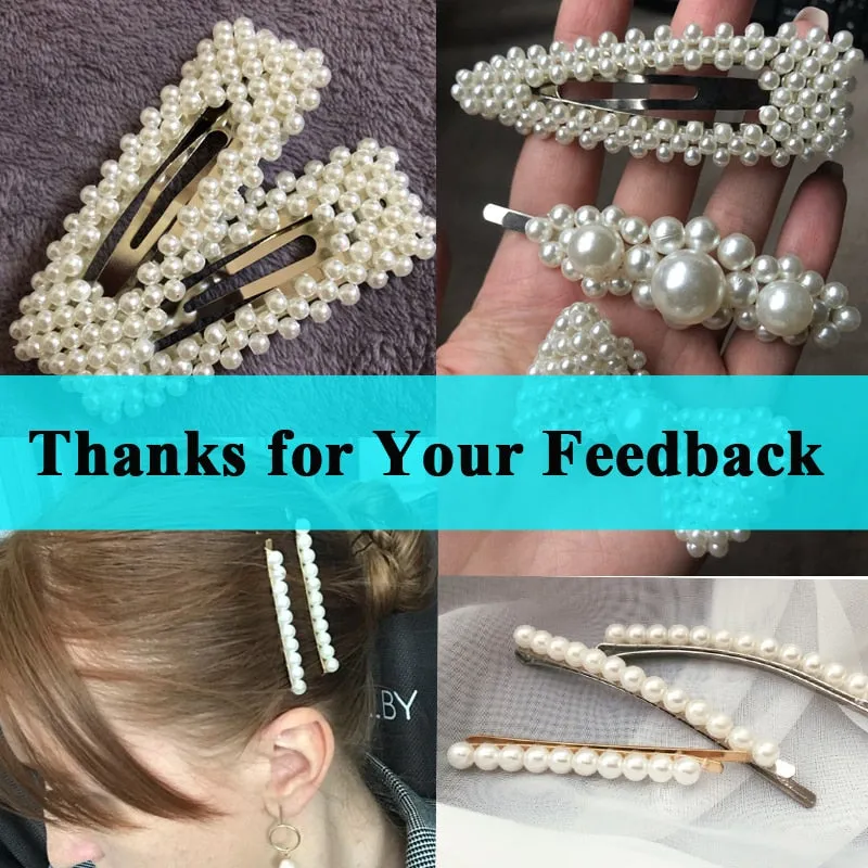 Fashion Pearl Hair Clip for Women Elegant Korean Design Snap Barrette Stick Hairpin Hair Styling Accessories