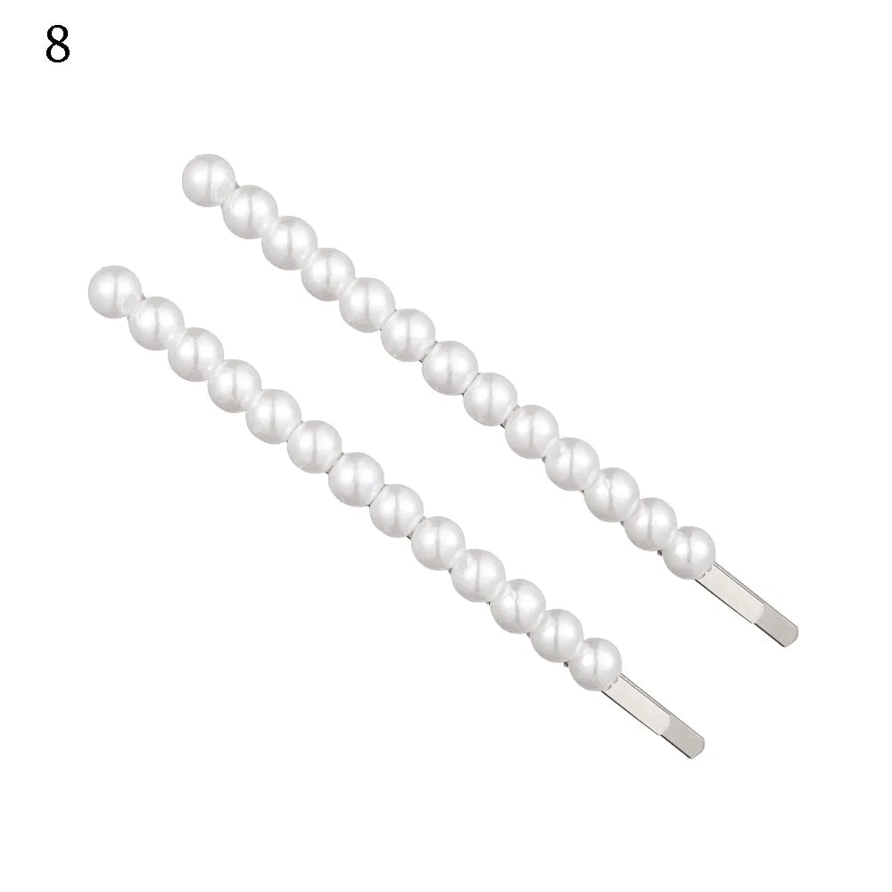 Fashion Pearl Hair Clip for Women Elegant Korean Design Snap Barrette Stick Hairpin Hair Styling Accessories