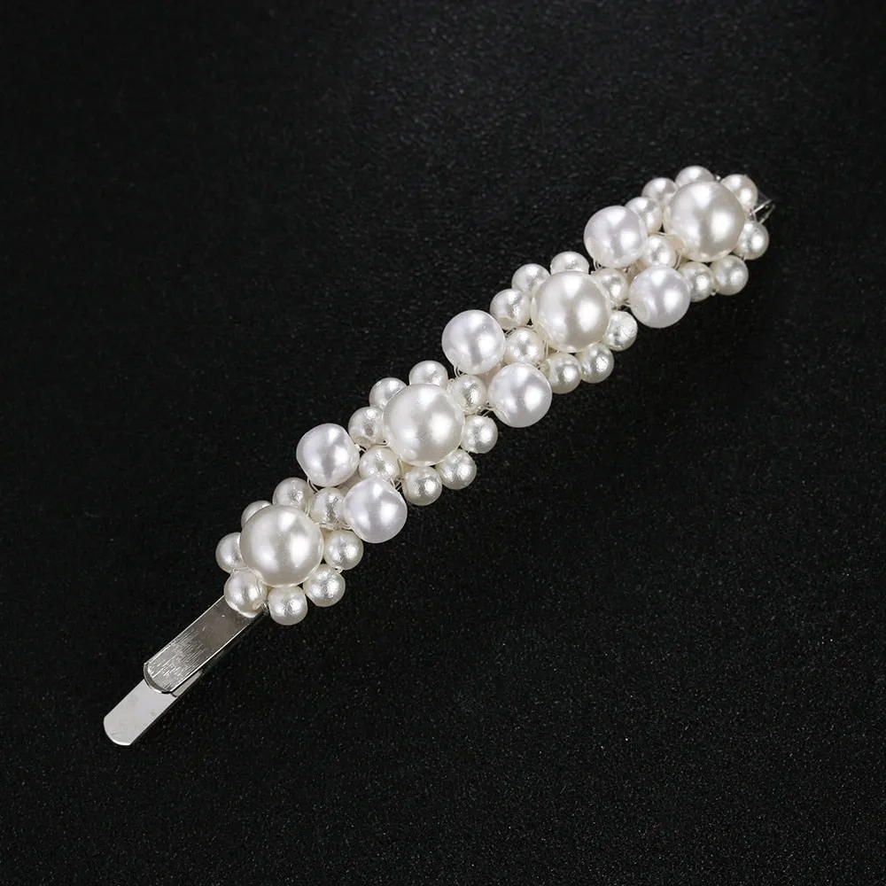 Fashion Pearl Hair Clip for Women Elegant Korean Design Snap Barrette Stick Hairpin Hair Styling Accessories
