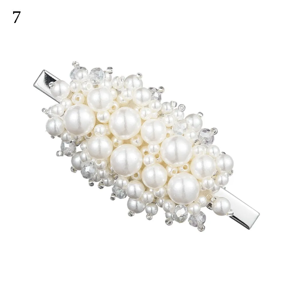 Fashion Pearl Hair Clip for Women Elegant Korean Design Snap Barrette Stick Hairpin Hair Styling Accessories