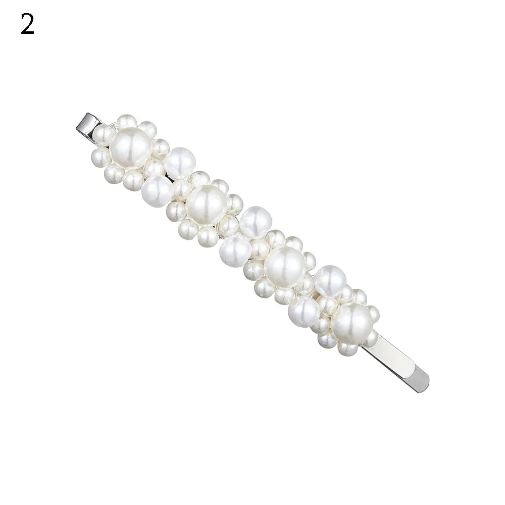 Fashion Pearl Hair Clip for Women Elegant Korean Design Snap Barrette Stick Hairpin Hair Styling Accessories