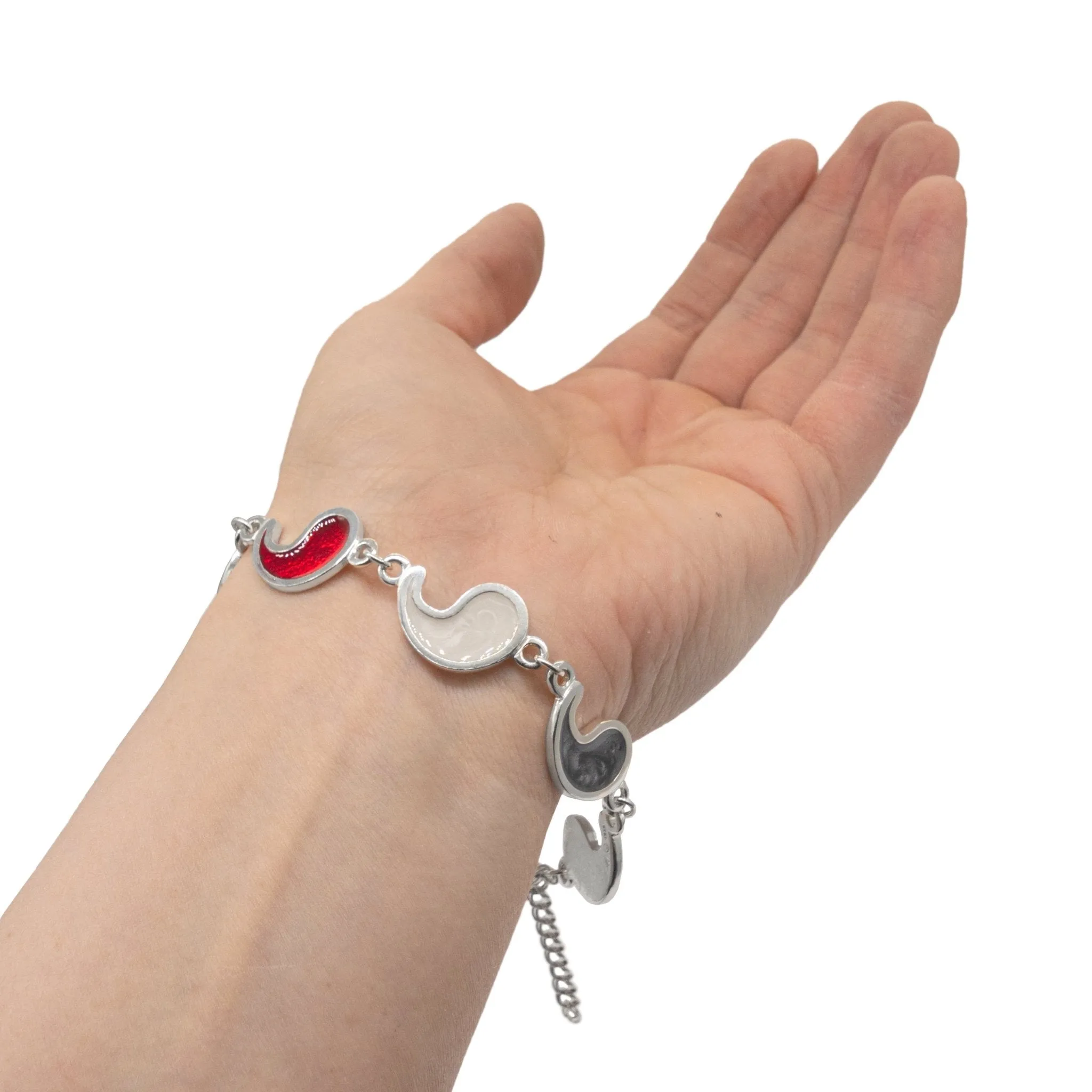 Flame of Tar Valon Ajah Bracelet - Enameled Sterling Silver