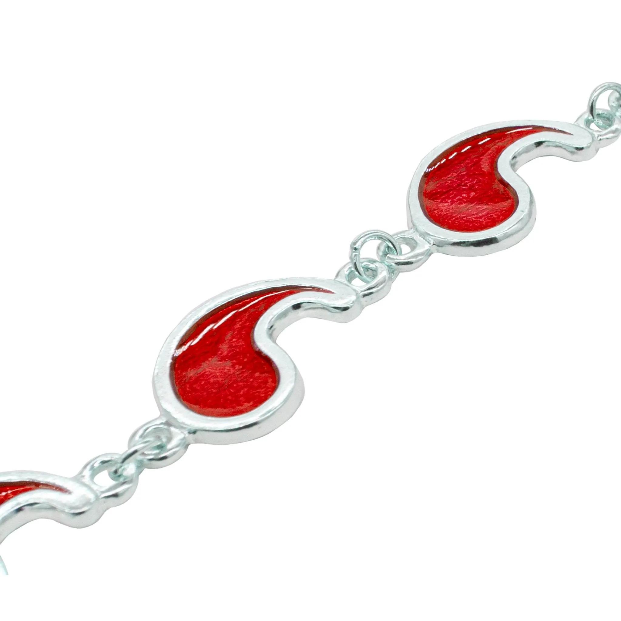 Flame of Tar Valon Ajah Bracelet - Enameled Sterling Silver