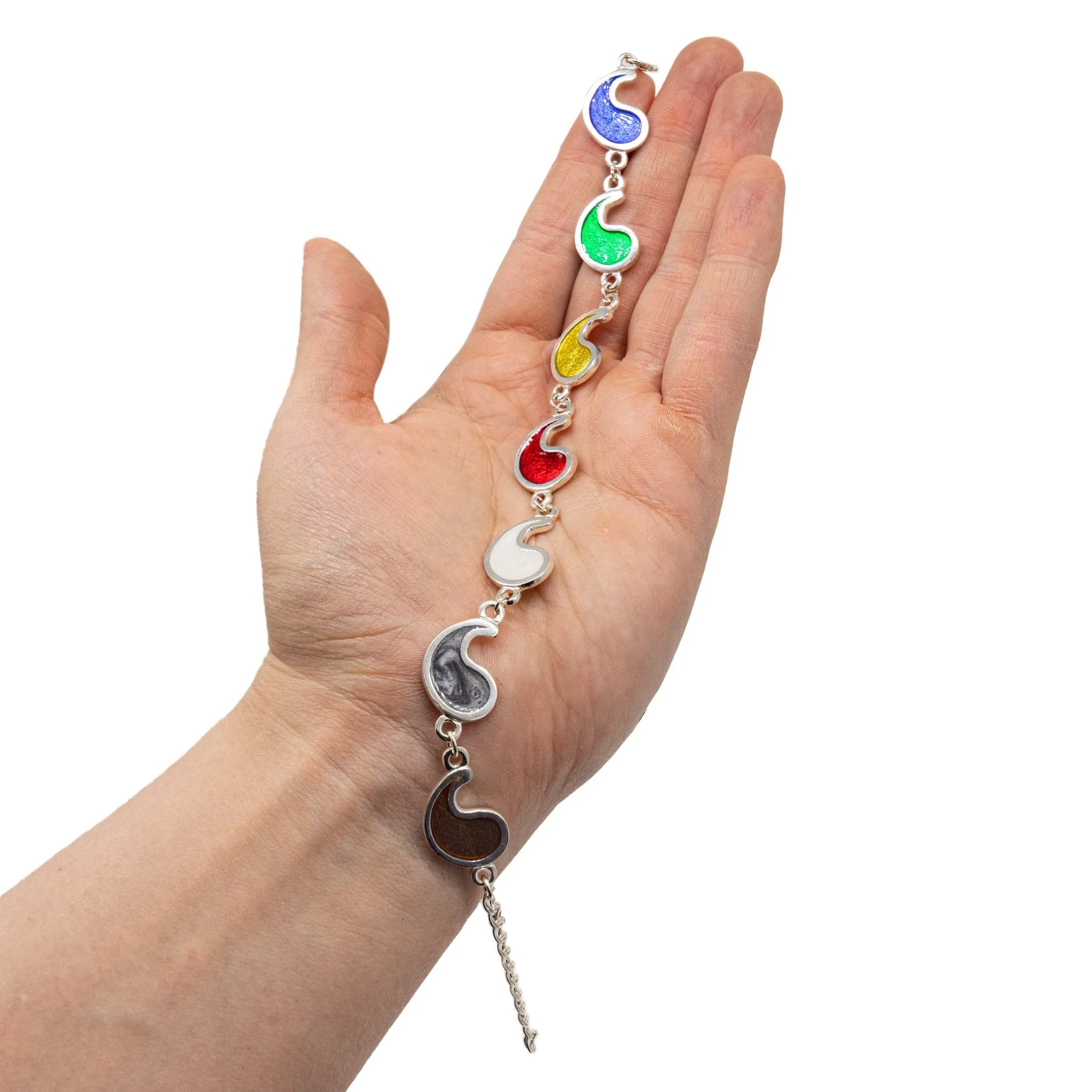 Flame of Tar Valon Ajah Bracelet - Enameled Sterling Silver