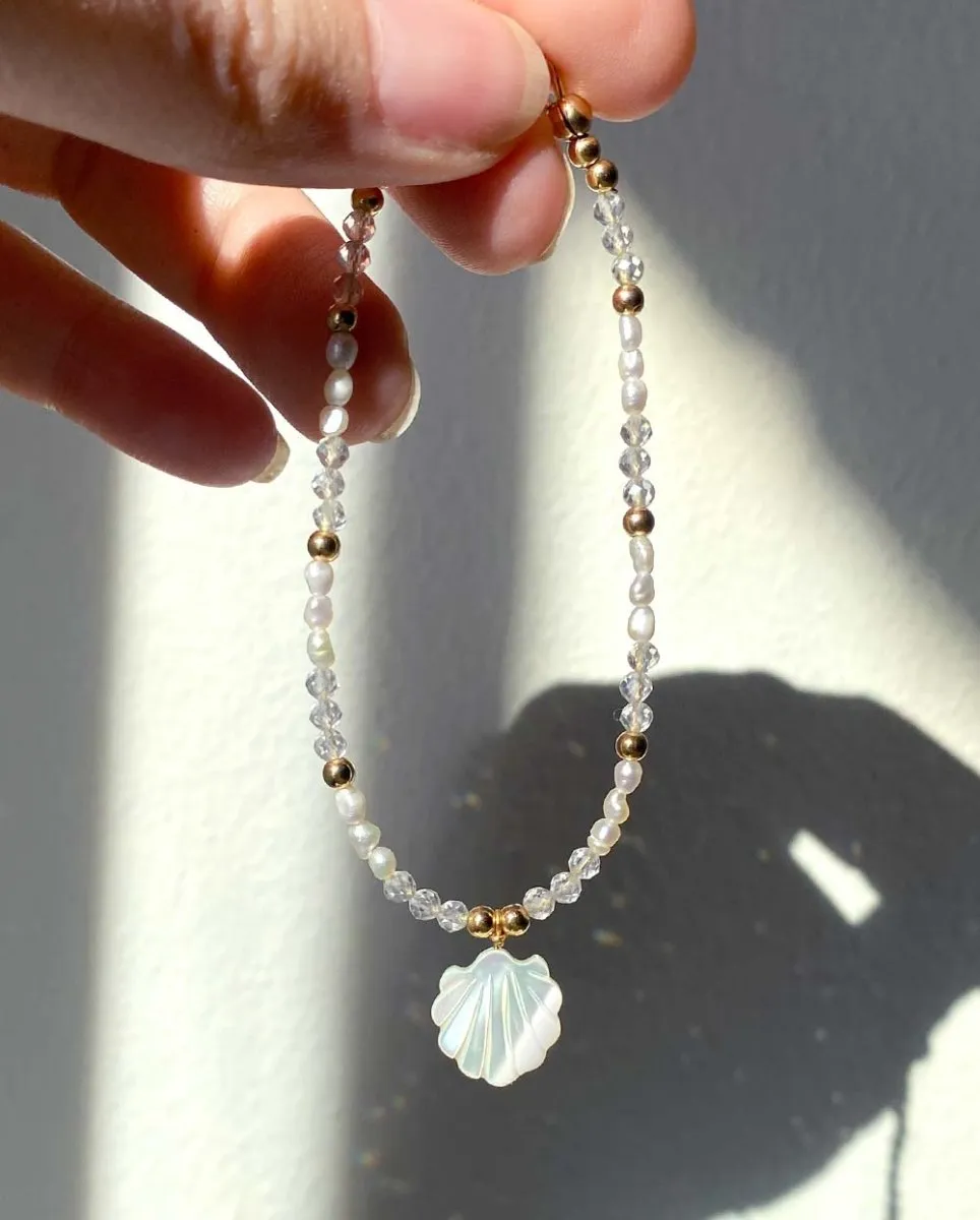 Francesa Mother of Pearl & White Topaz Bracelet