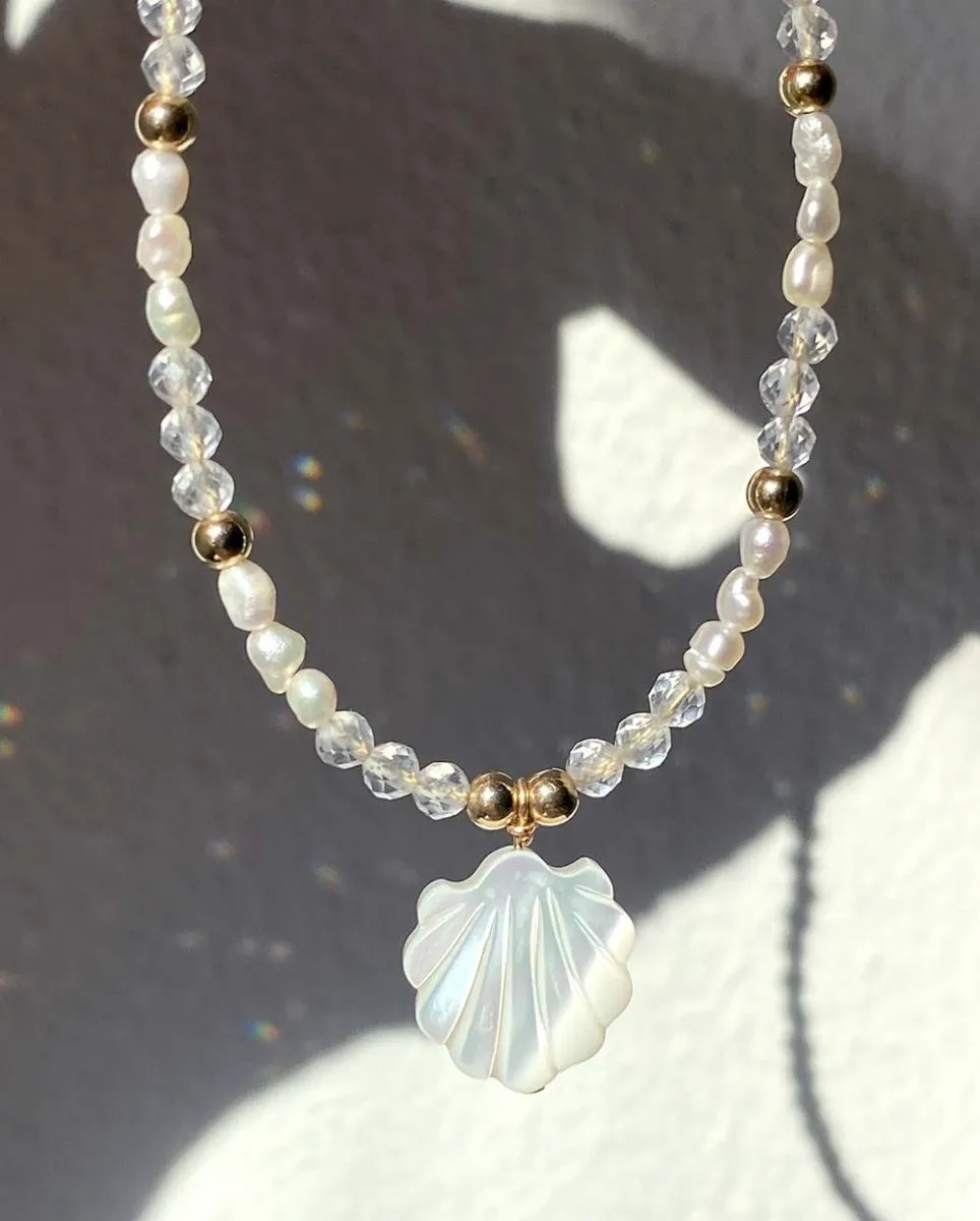 Francesa Mother of Pearl & White Topaz Bracelet