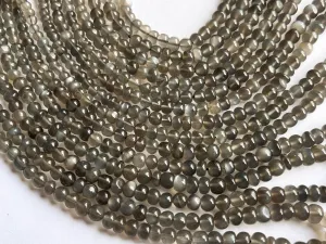 Grey Moonstone Smooth Rondelle Beads