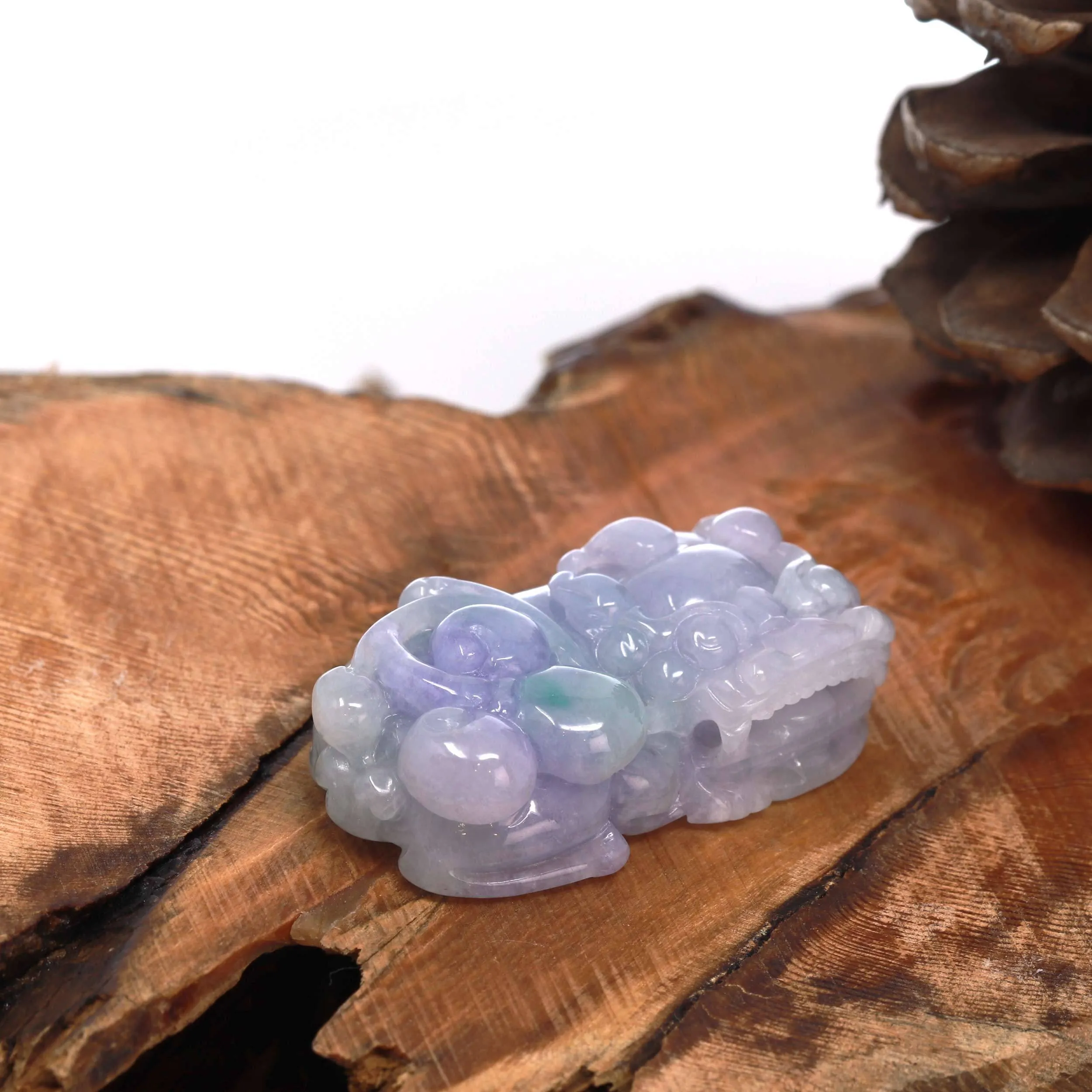 High-End Genuine Burmese Lavender Jadeite Jade PiXiu Pendant Necklace (Feng-Shui Lucky)