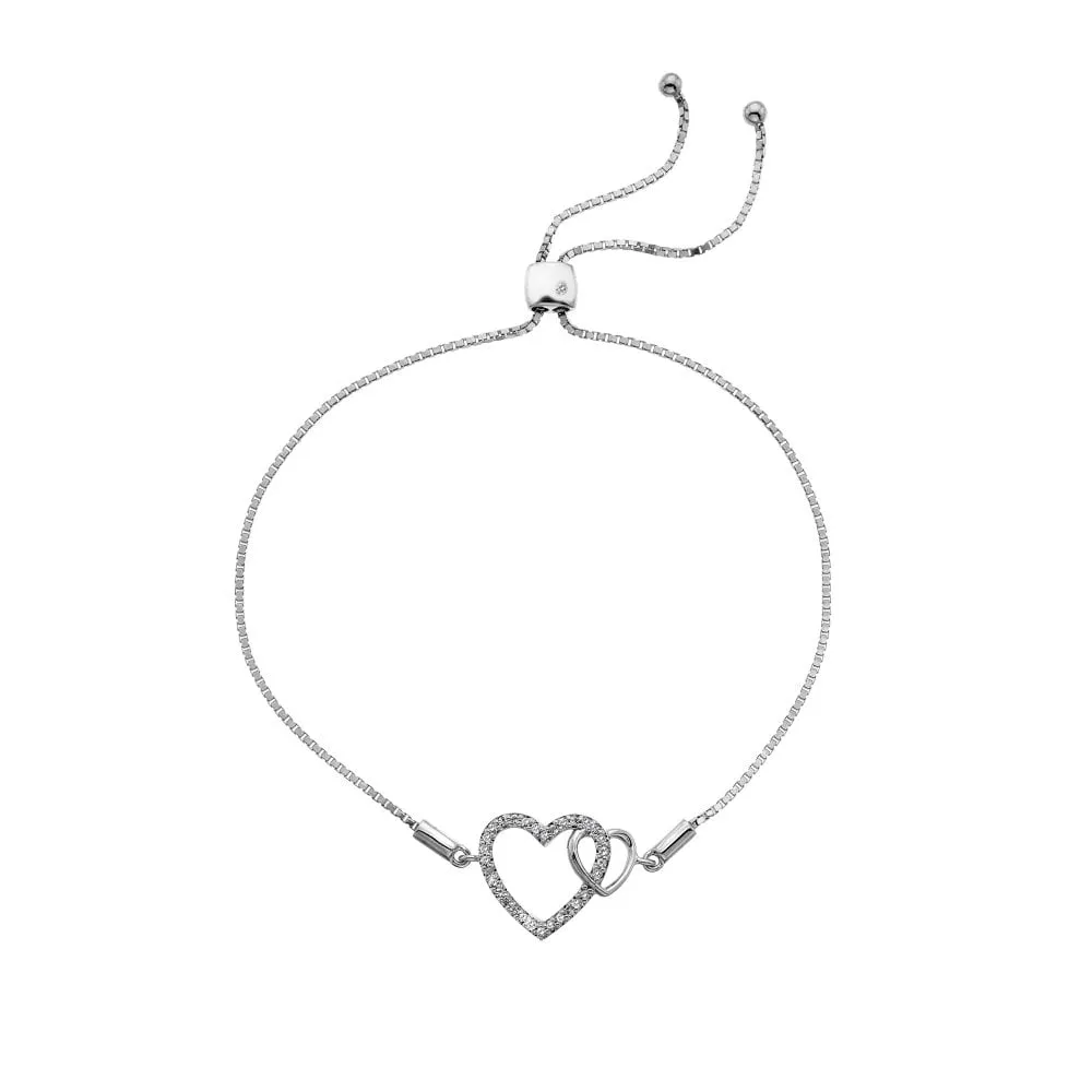 Hot Diamonds Togetherness Sterling Silver Open Heart Bracelet